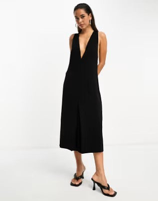 French Connection Black Pinafore Dress