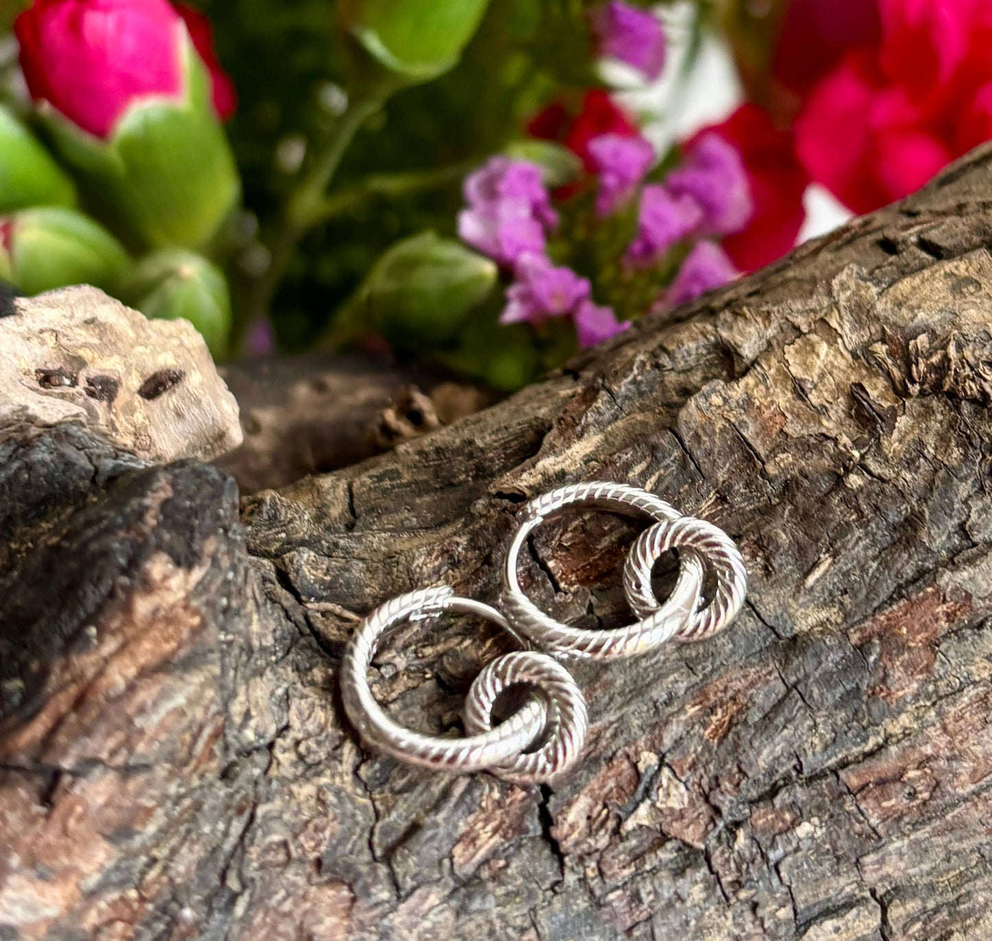 Ocean Ripples  Sterling Silver Rope Earrings