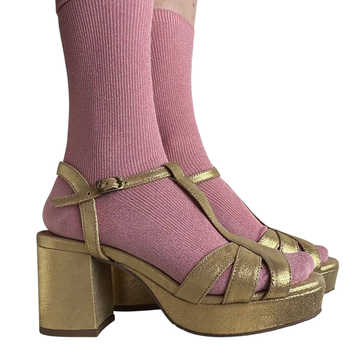 Vegas sparkle single socks: Dark Pink