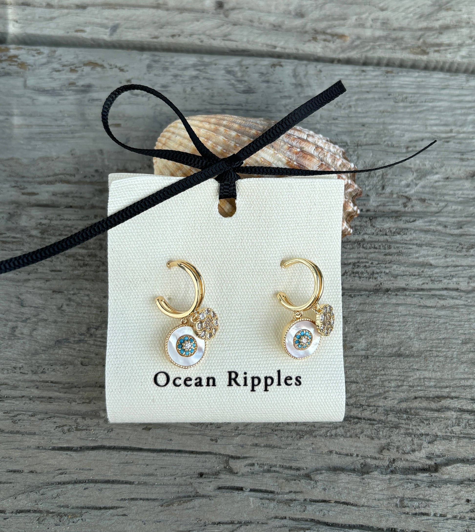 Ocean Ripples 14ct Gold Plated Ocean's Daughter Earrings - Default Title
