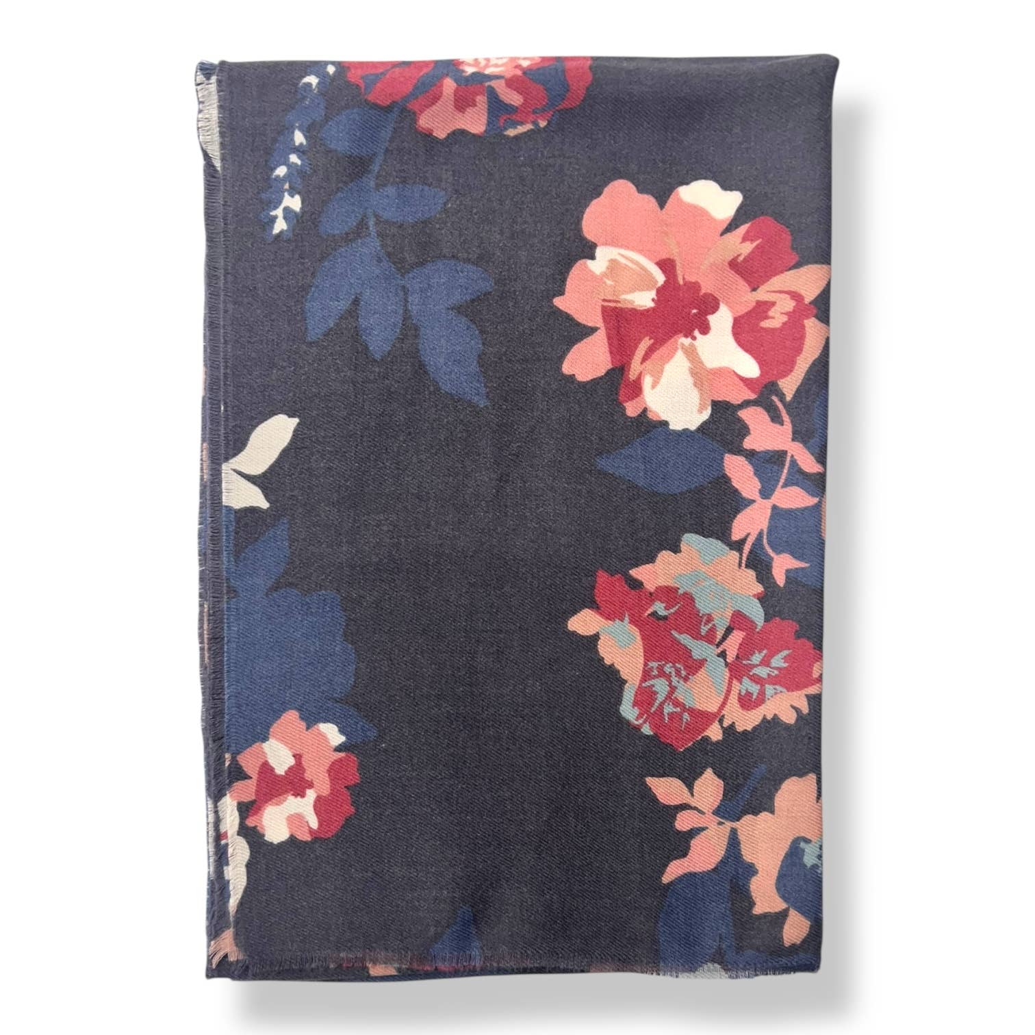 Floral patterned scarf on a white background