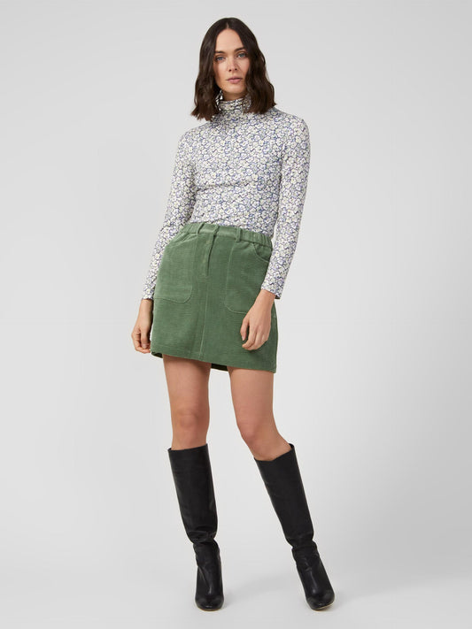 Great Plains Winter Cord Mini Skirt -Artichoke