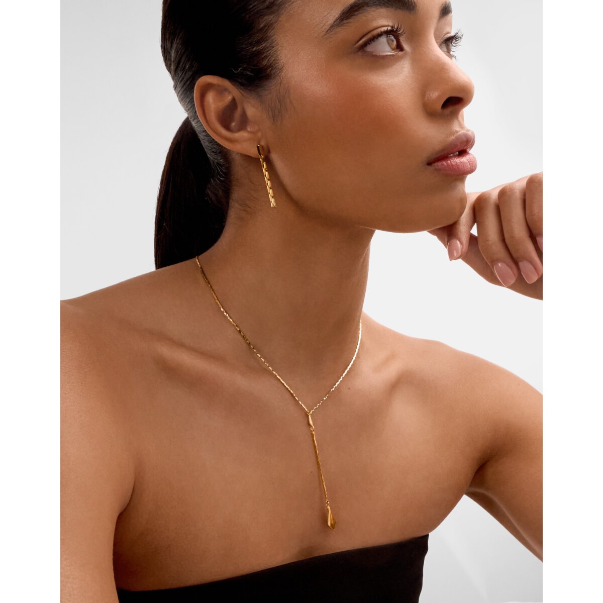 Katie Loxton Harlequin Waterproof Gold Lariat Necklace