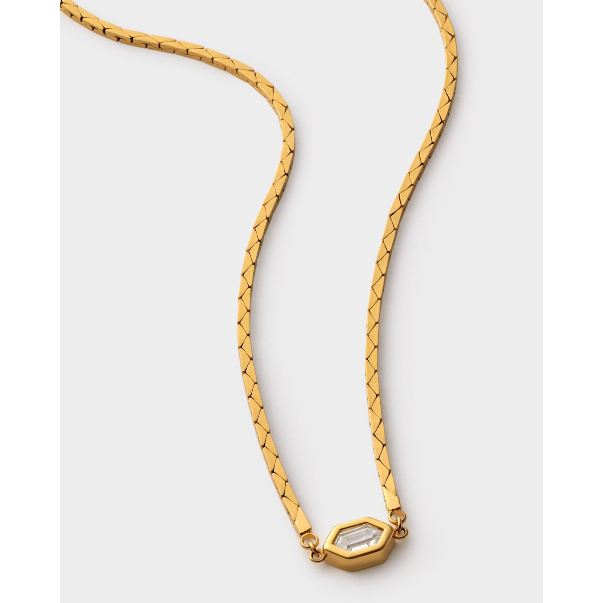 Katie Loxton Harlequin Waterproof Gold Necklace with Crystal Pendant