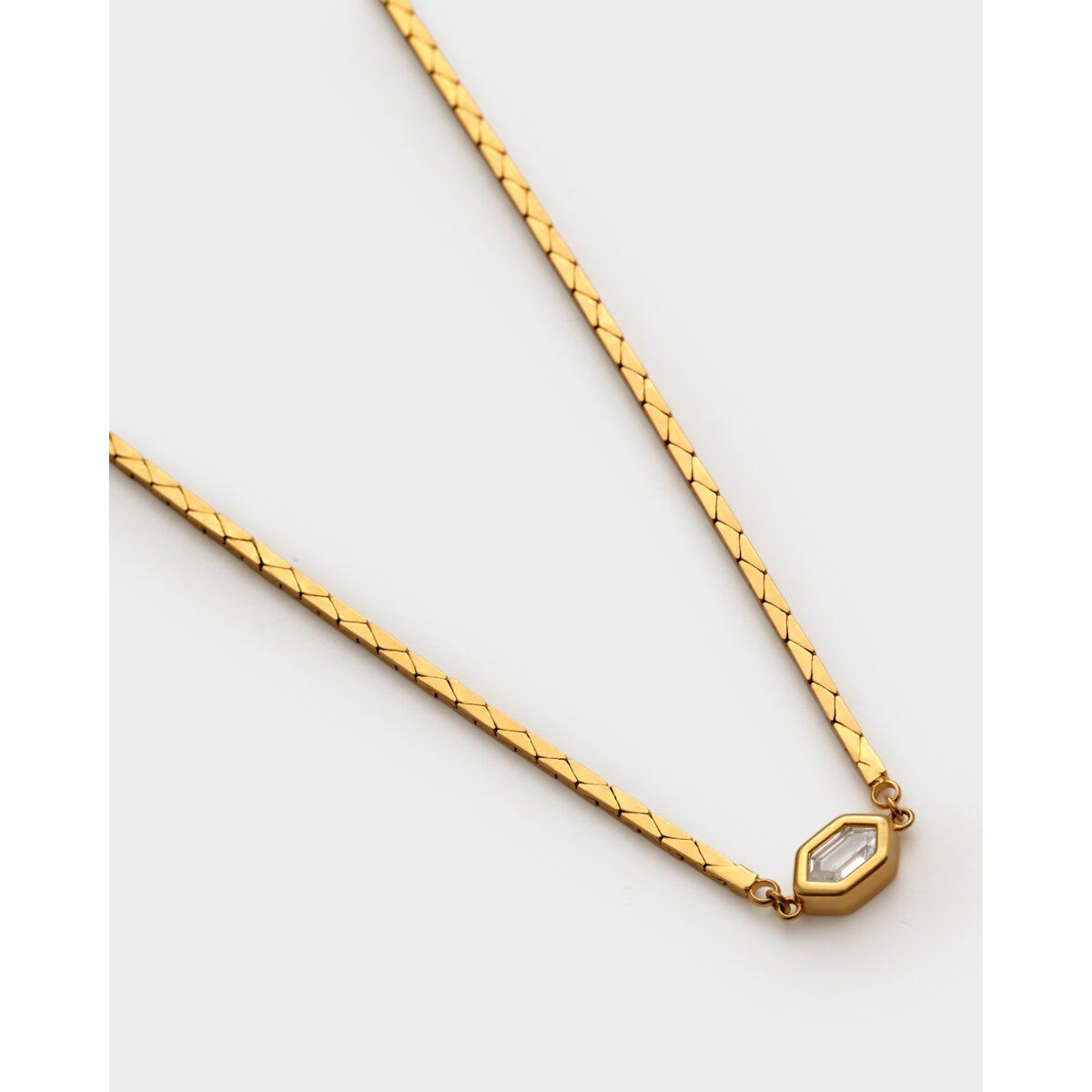Katie Loxton Harlequin Waterproof Gold Necklace with Crystal Pendant