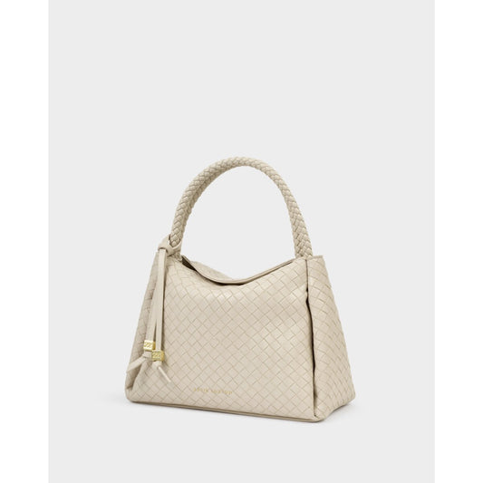Katie Loxton Nova Woven Texture Top Handle Bag - Off White