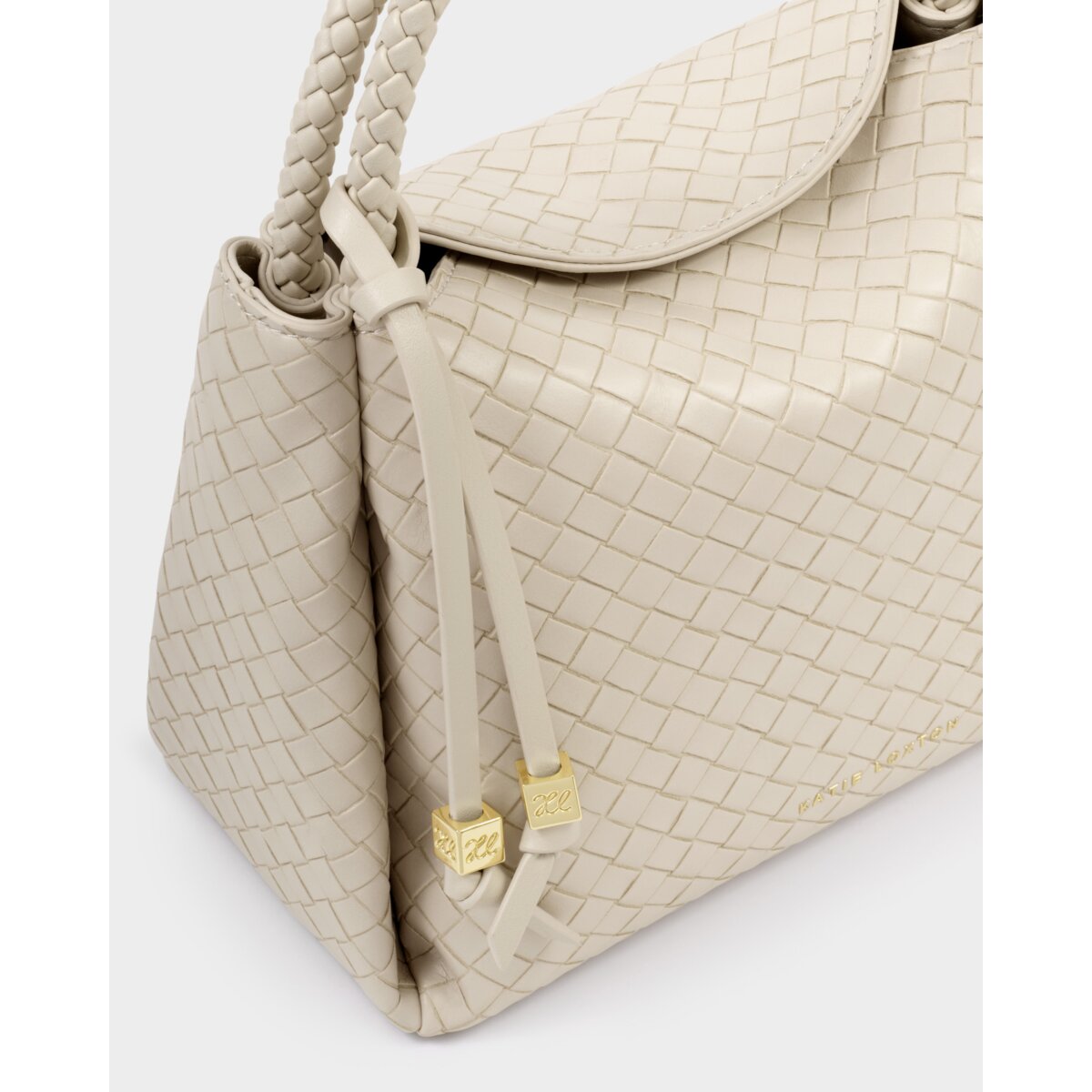 Katie Loxton Nova Woven Texture Top Handle Bag - Off White