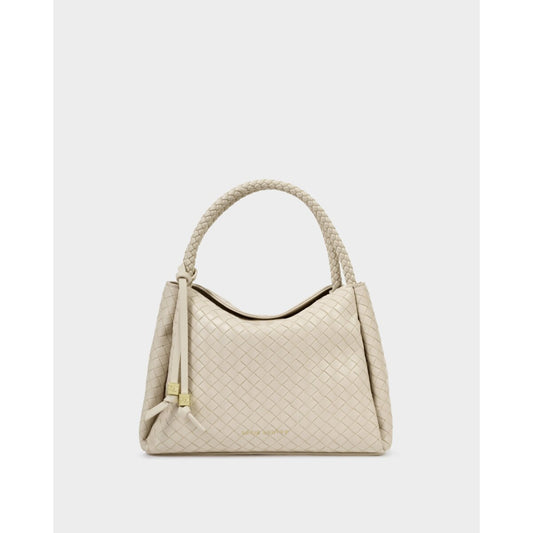 Katie Loxton Nova Woven Texture Top Handle Bag - Off White