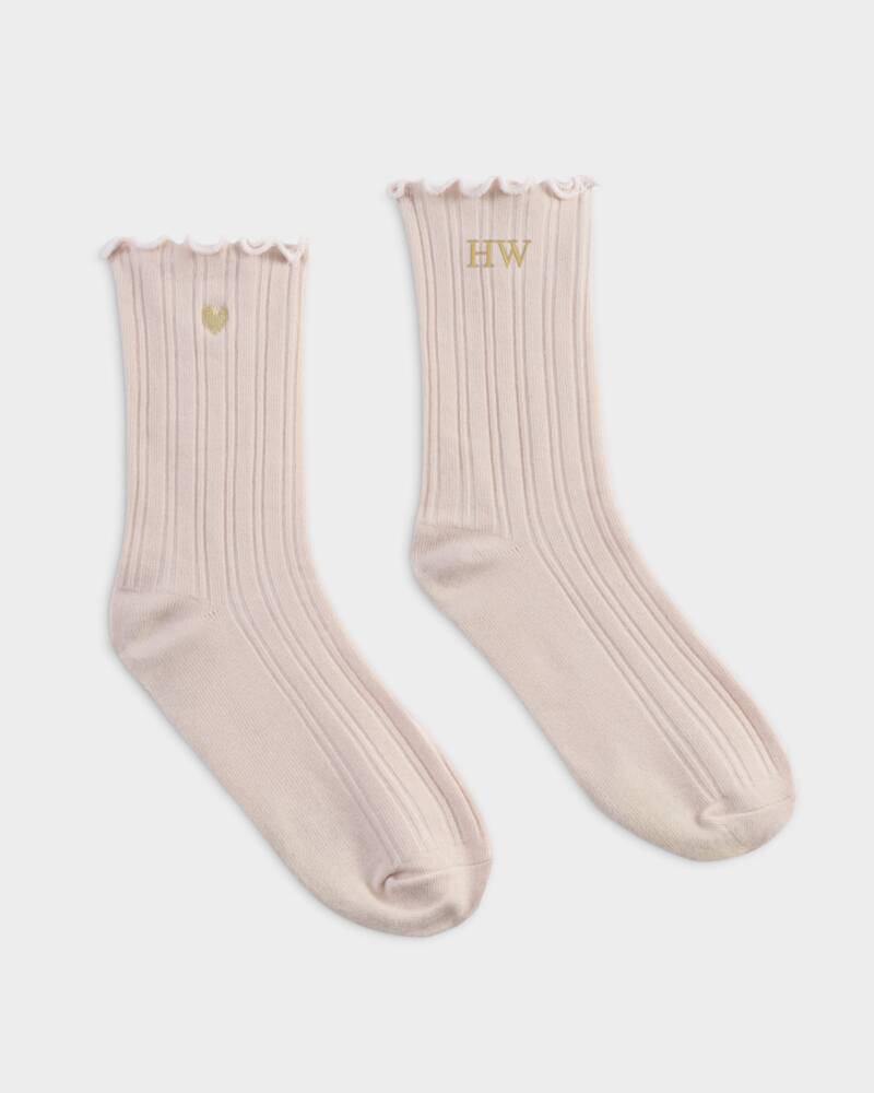 Katie Loxton Frill Socks Blush Pink Heart
