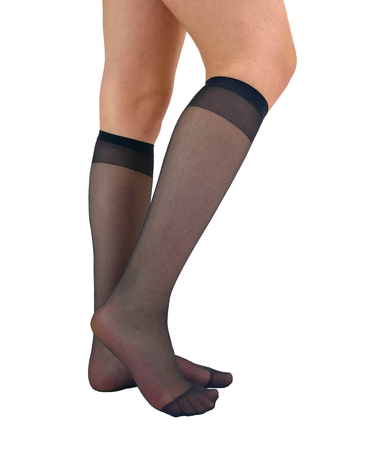 Pamela Mann Black Sheer Knee High Socks