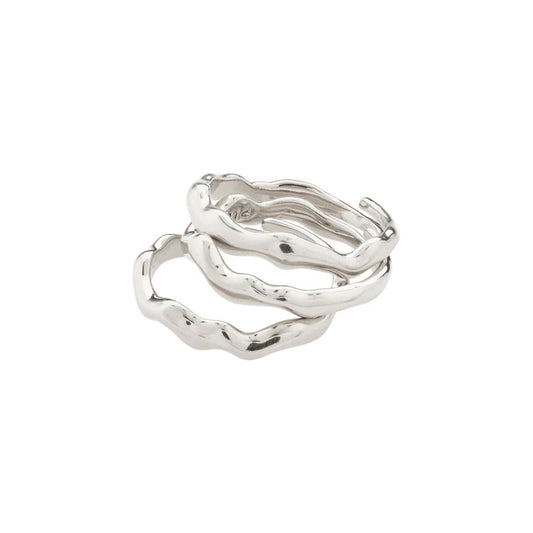 Pilgrim 3 in 1 Penelope Stacking Rings - Silver Plated