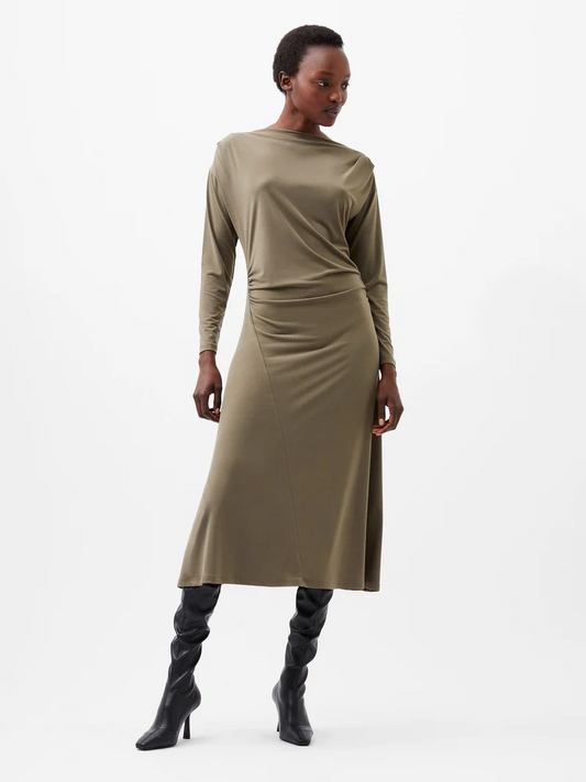 French Connection Samira Jersey Dress- Khaki